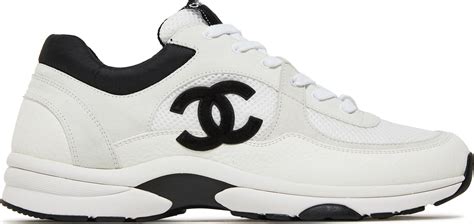 chanel trainers womens black and white|chanel black trainers white sole.